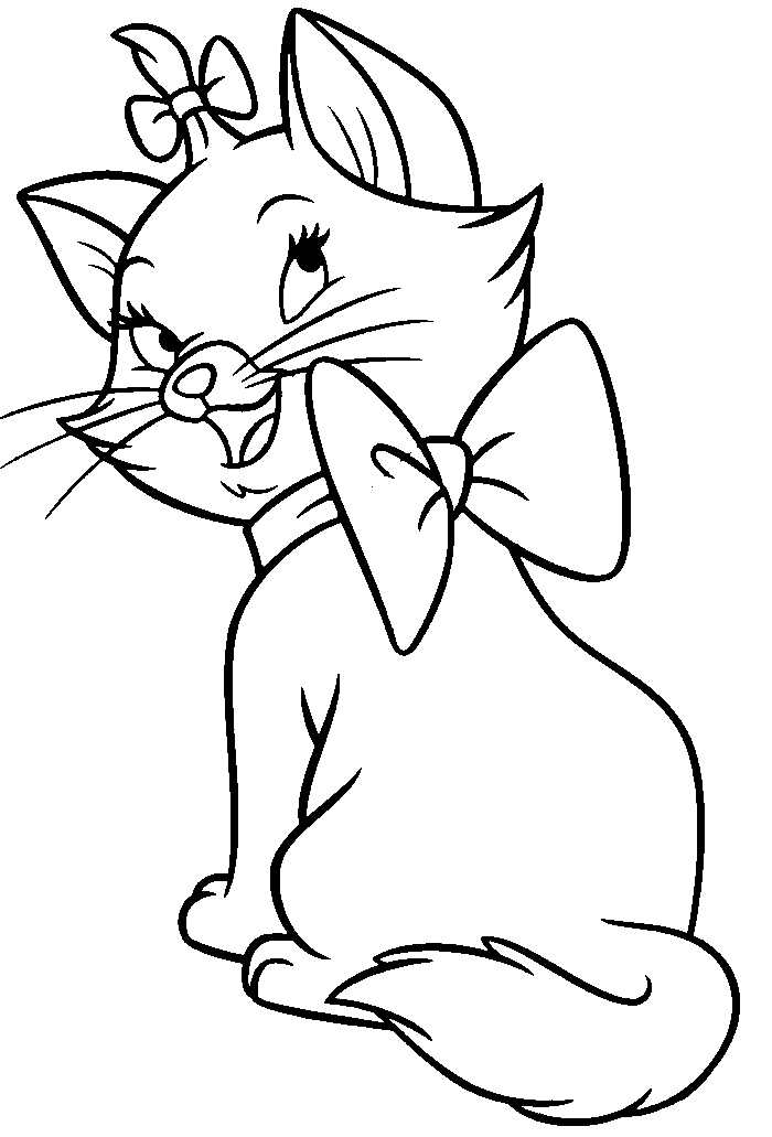 Раскраски Кошка Мари. Раскраска 4