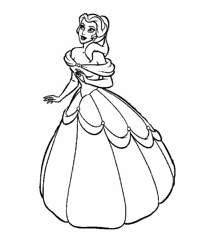 Раскраска Принцесса Белль. Раскраска 18