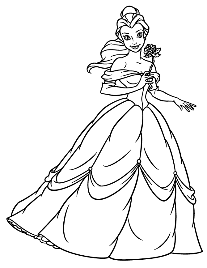 Раскраска Принцесса Белль. Раскраска 14