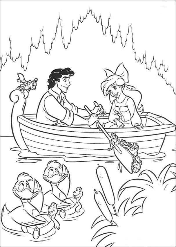 Раскраски Ариэль и принц Эрик. Раскраска 10