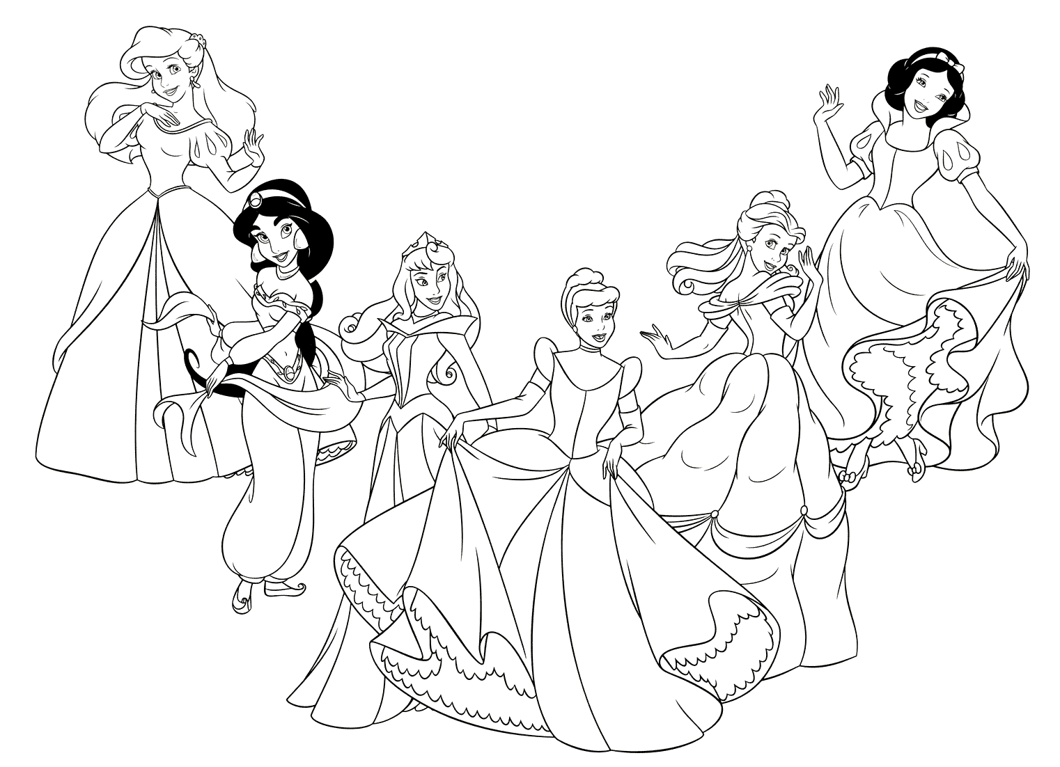 Раскраски принцессы Диснея. Раскраска 4