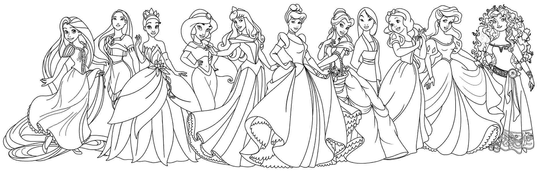 Раскраски принцессы Диснея. Раскраска 17