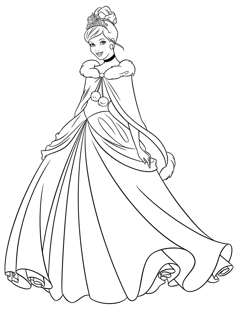 Раскраски принцессы Диснея. Раскраска 48