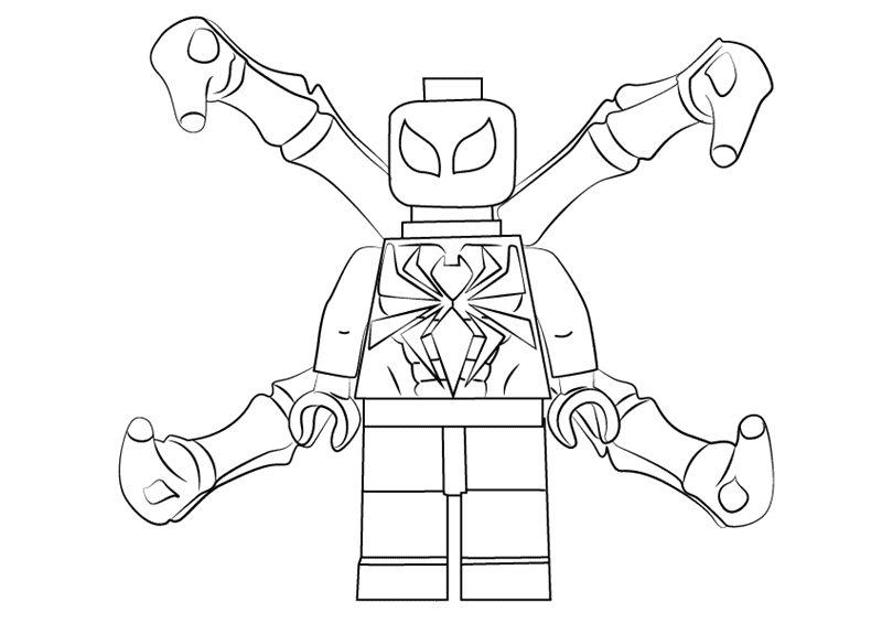 Раскраска Лего человек паук. Раскраска 24