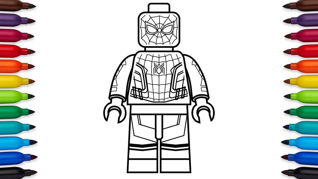 Раскраска Лего человек паук. Раскраска 8