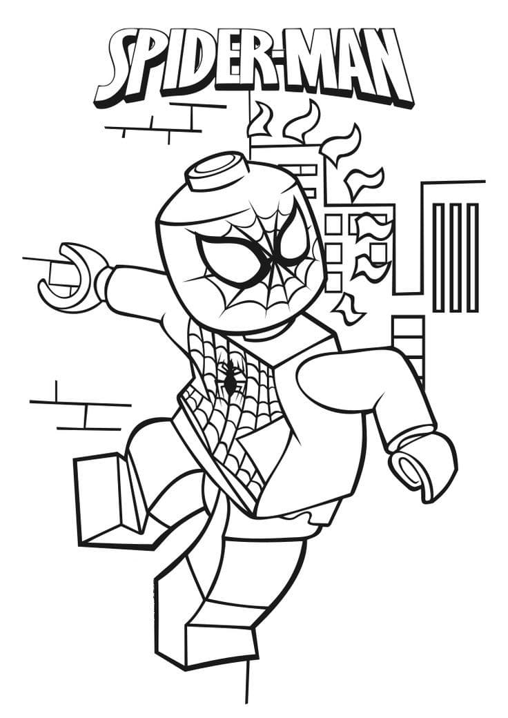Раскраска Лего человек паук. Раскраска 3
