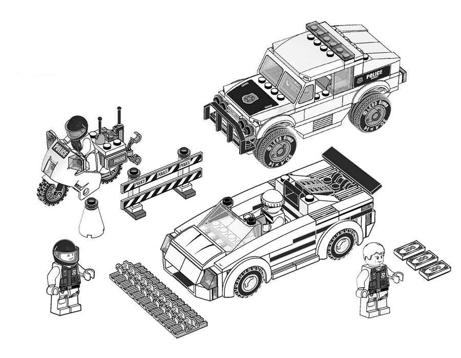 Раскраска Лего машины. Раскраска 9