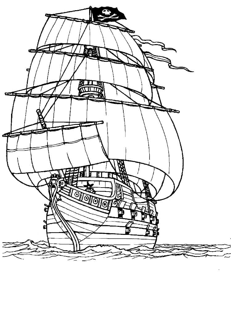 Раскраска Пиратский корабль. Раскраска 5