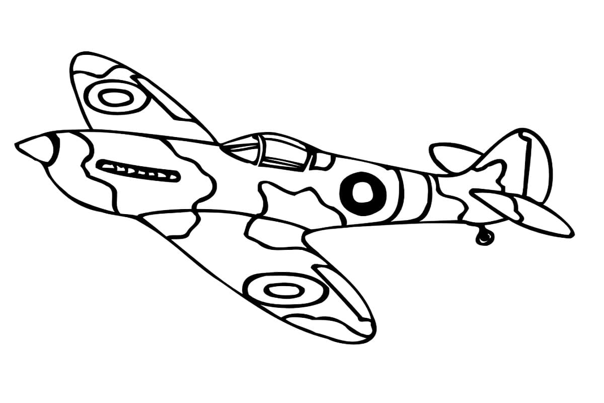 Раскраски Военный самолет. Раскраска 34