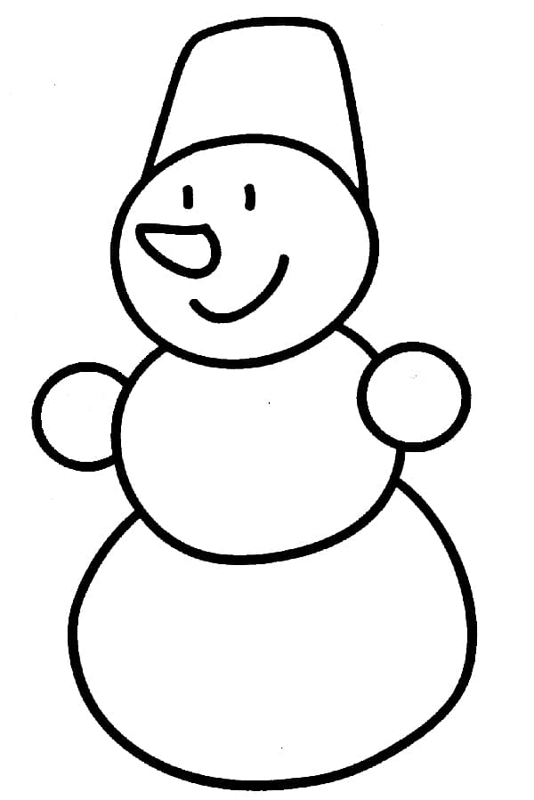 Раскраски Снеговик. Раскраска 1
