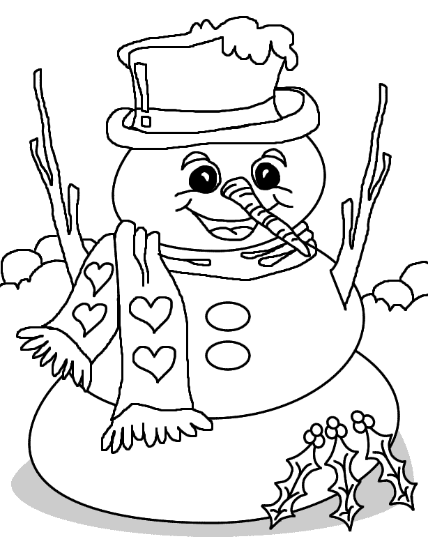 Раскраски Снеговик. Раскраска 4