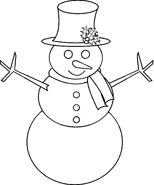 Раскраски Снеговик. Раскраска 10