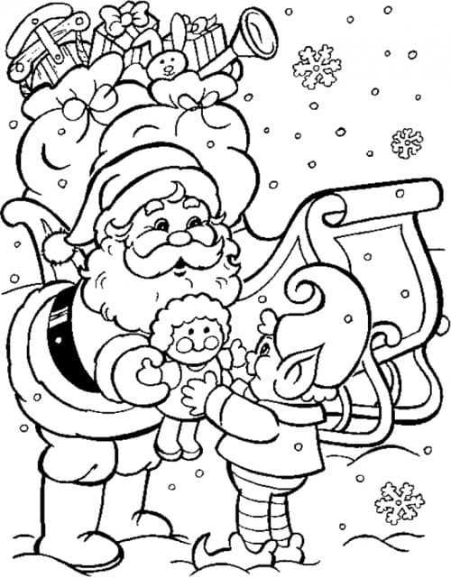 Раскраска Санта Клаус. Раскраска 12