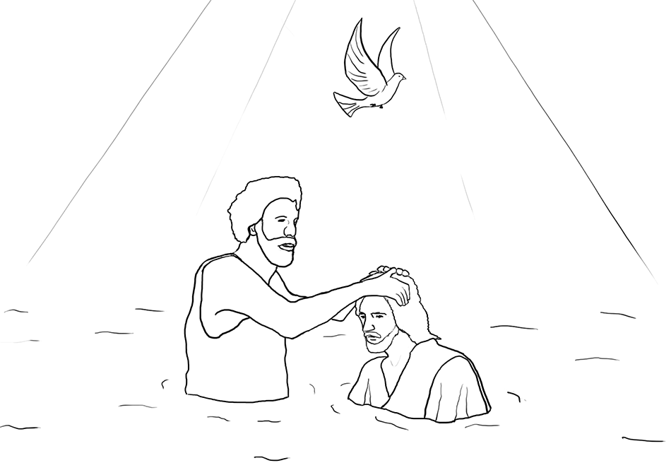 Раскраски Крещение. Раскраска 1