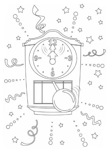 Раскраска Новогодние часы. Раскраска 11