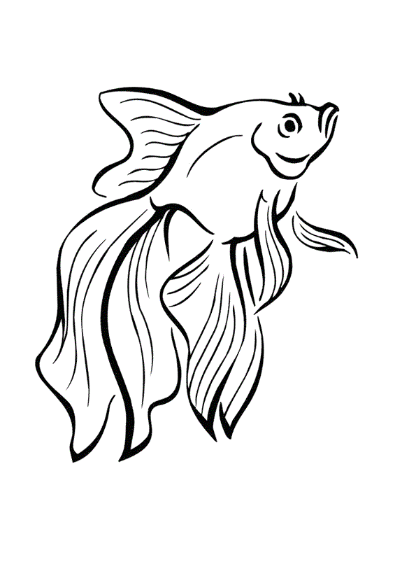 Раскраски Золотая рыбка. Раскраска 9