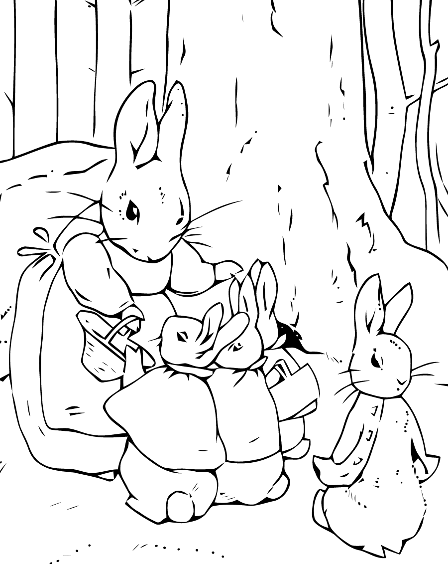 Раскраска Кролик Питер. Раскраска 3