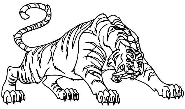 Раскраска Тигр. Раскраска 9