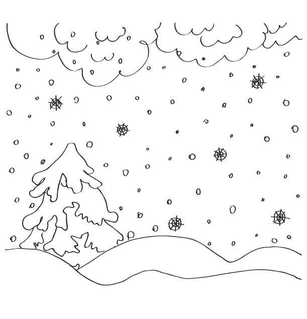 Раскраска Снег. Раскраска 3