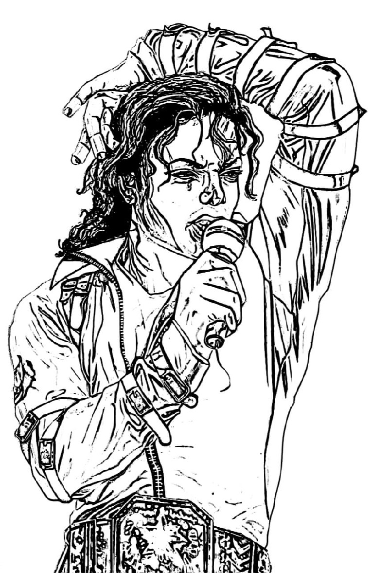 Раскраски Майкл Джексон. Раскраска 15